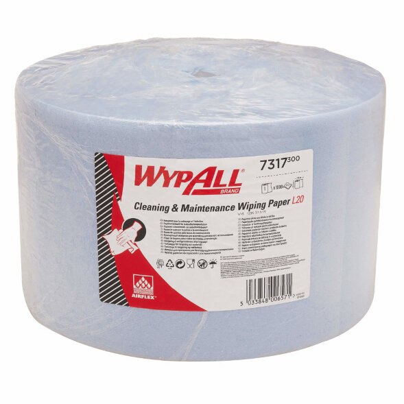 7317 Протирочный материал в рулонах WypAll L20 двухслойный голубой (1 рулон 380 метров)