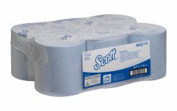 6692 Бумажные полотенца Scott Essential, 6 рул. x 350 м, однослойные, голубые, 25 г/м²