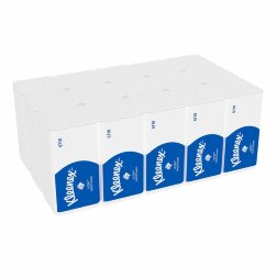 6710 Бумажные полотенца Kleenex Ultra, 15 пач. х 96 л, 31.8 × 21.5 см, трехслойные, белые, 52.2 г/м²