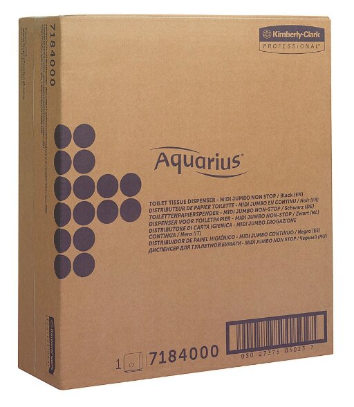 7184 Диспенсер настенный Aquarius, для туалетной бумаги в больших рулонах, черный