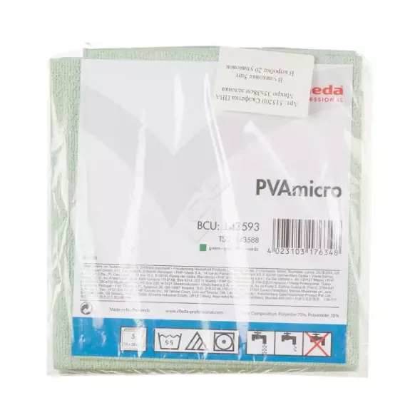 143593 Салфетка ПВАмикро Vileda Professional, 38 х 35 см, зеленая, 5 шт