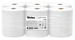 K203 Бумажные полотенца в рулонах Veiro Professional Comfort, 6 рул. х 150 м, двухслойные, белые, 40 г/м²