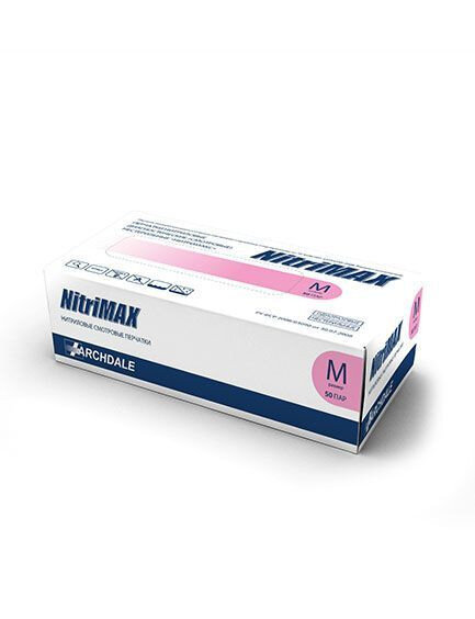 Archdale перчатки нитриловые NitriMAX B861 розовые, нестерильные, 50 пар