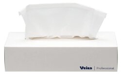 N302 Салфетки косметические для лица Veiro Premium, 35 кор. х 100 л, 20 × 20 см, двухслойные, белые, 30 г/м²