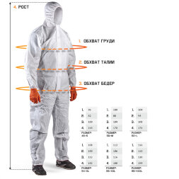 JPC-75-BL Комбинезон Ninja JETA SAFETY многоразовый защитный из полиэфирной ткани с антистатическими свойствами, черный
